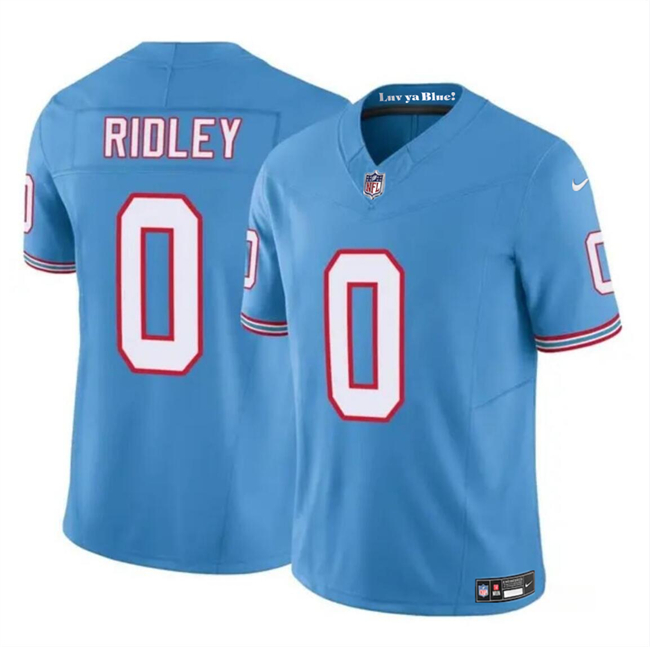 Men's Tennessee Titans #0 Calvin Ridley Blue 2023 F.U.S.E. Throwback Limited Football Stitched Jersey